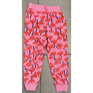 Hanna Andersson Print Double Knee Slim Sweatpants Sunset Tulip Pink Size 6/7